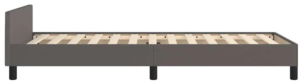 szürke ágykeret fejtámlával matrac nélkül 90x200 cm