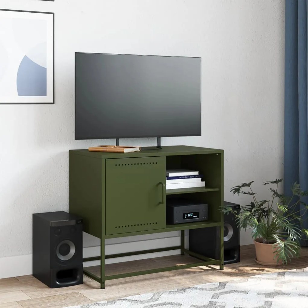 mustársárga acél TV-szekrény 100,5x39x60,5 cm