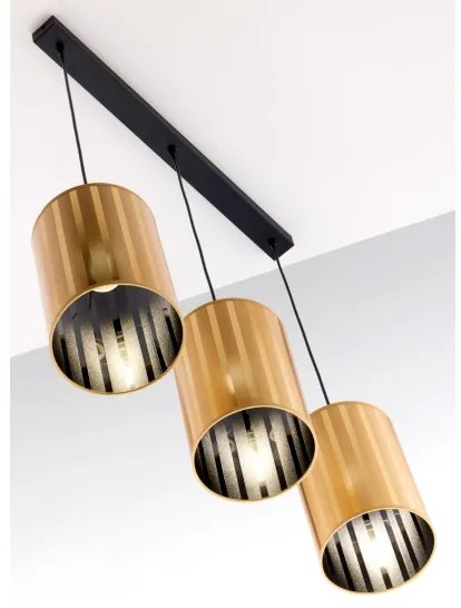 Jupiter 2092 - CORTINA zsinóros csillár 3xE27/15W/230V arany/fekete