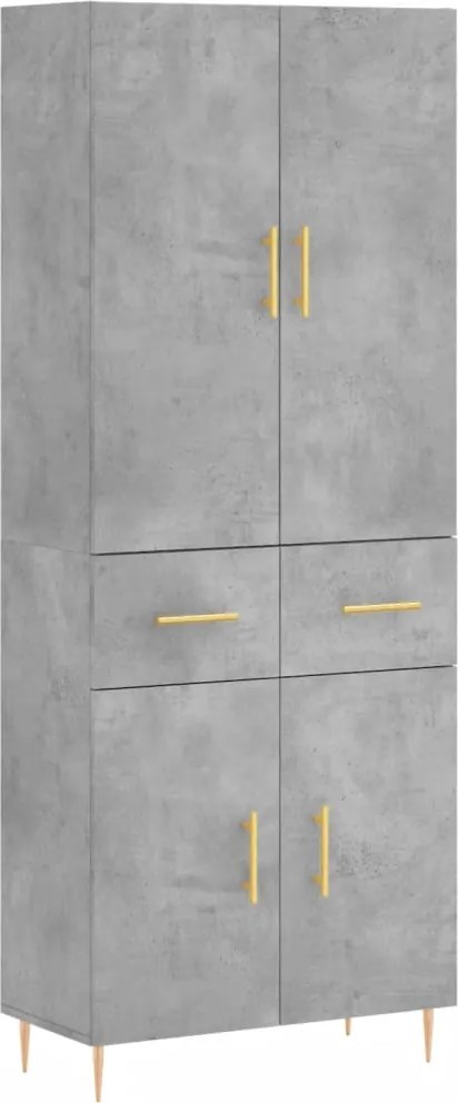 vidaXL betonszürke szerelt fa magasszekrény 69,5 x 34 x 180 cm