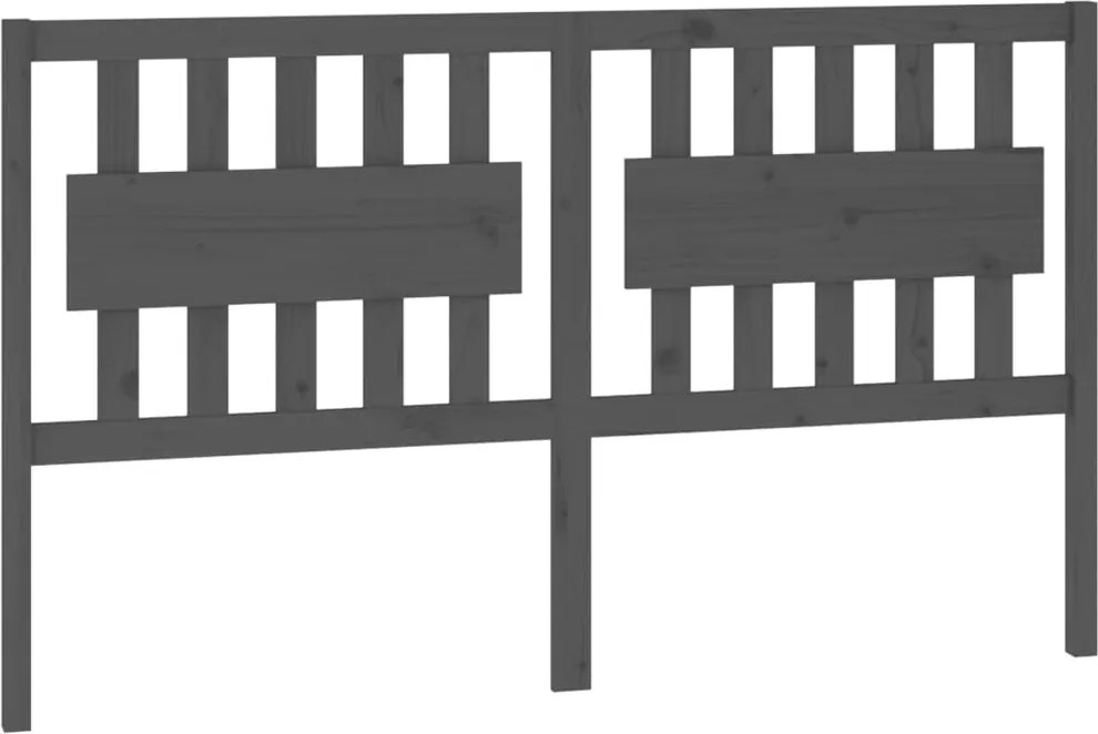 vidaXL szürke tömör fenyőfa ágyfejtámla 165,5 x 4 x 100 cm