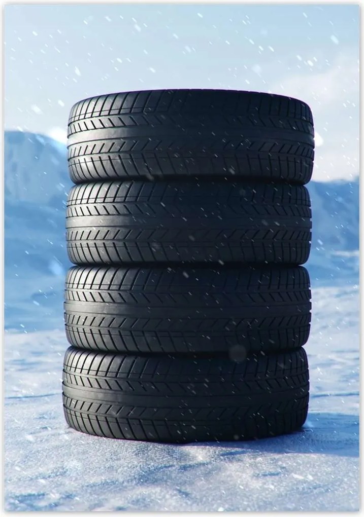 Poszterek 70x100 4 Nyári gumiabroncsok a hóban