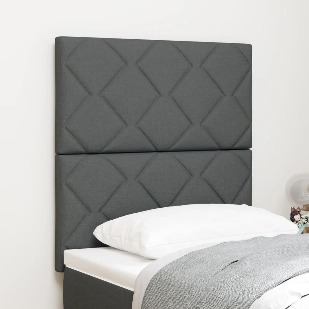 LED Fejtámla Gyémánt Blokk Dizájn Sötétszürke 80 cm Textil