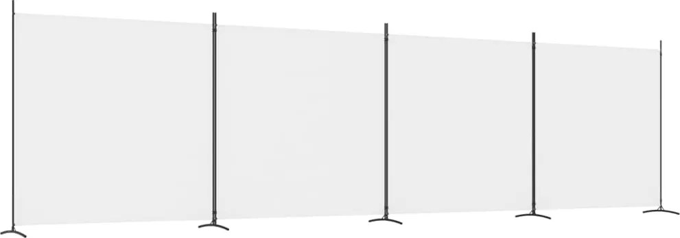 vidaXL 4 paneles fehér szövet térelválasztó 698x180 cm