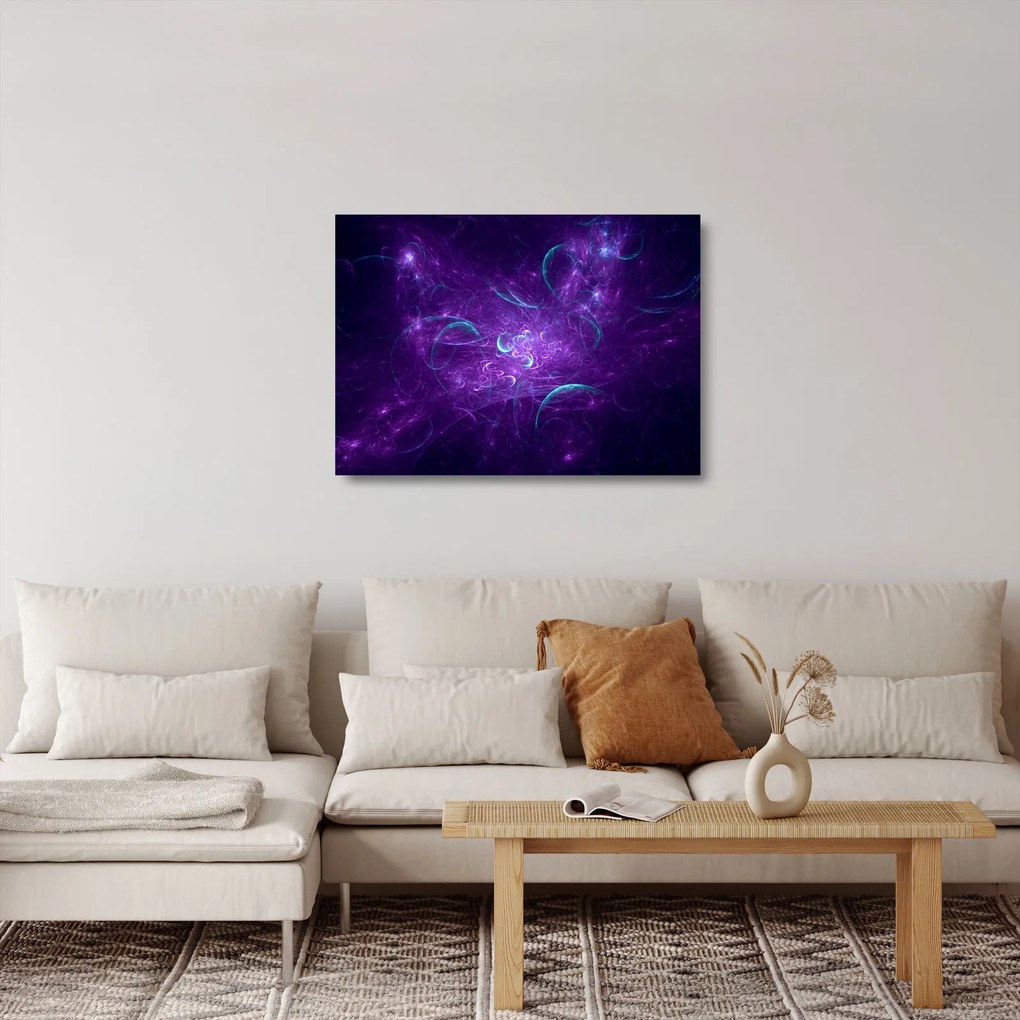Modern kék absztrakció képe (üvegen) (70x50 cm)
