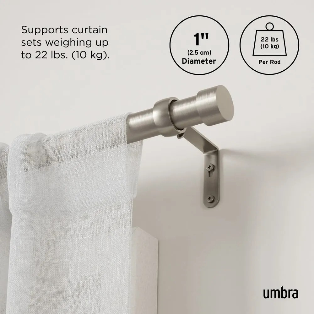Rozsdamentes acél bővíthető függönykarnis 168 - 305 cm Cappa – Umbra