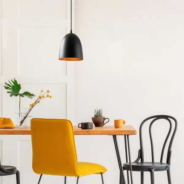 Kábeles függőlámpa TATTOO 1xE27/40W/230V átm. 20 cm fekete