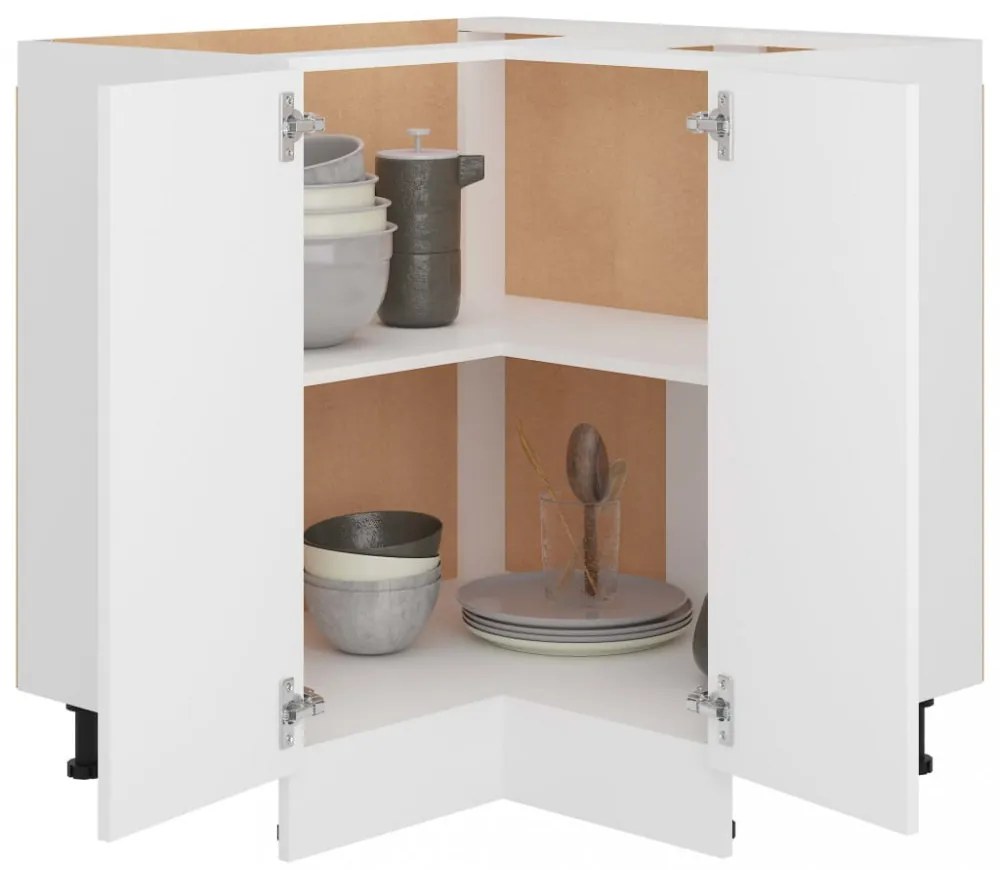 “Lyon” fehér szerelt fa alsó sarokszekrény