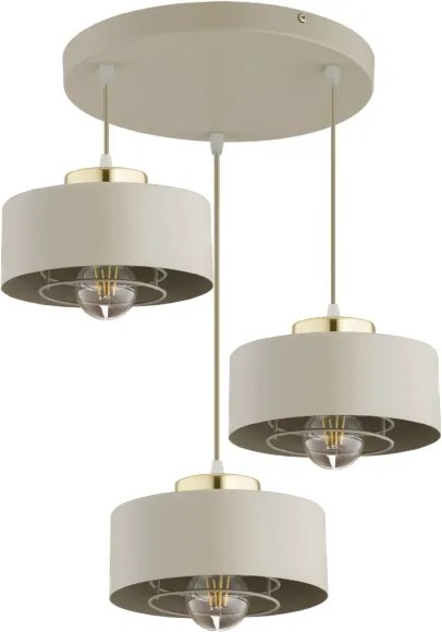 BRILAGI - Függőlámpa kábellel SPRING 3xE27/60W/230V bézs/arany