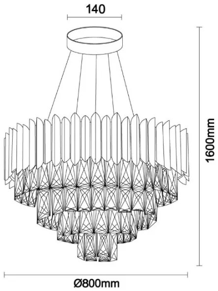 Brilagi - CARLOS kábeles csillár, 11× E14 foglalat, max. 40 W, 230 V, átmérő 80 cm