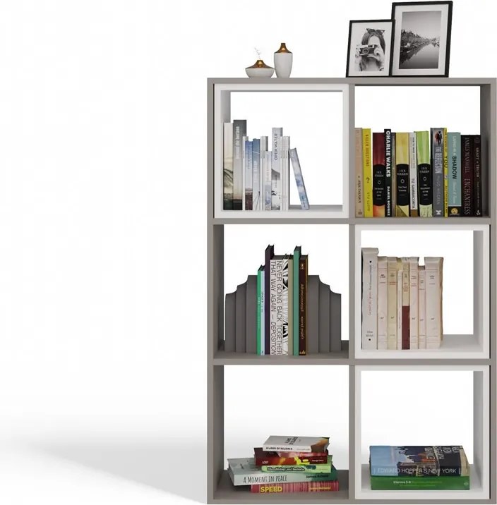 Malax 2x3 polc, 110x75x30 cm, agyag színű