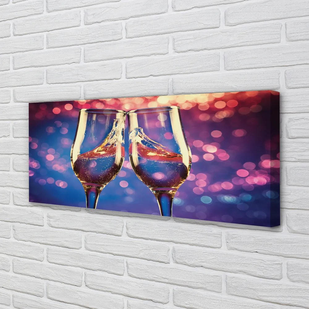 Canvas képek Színes háttér pezsgős üvegek 140x70 cm