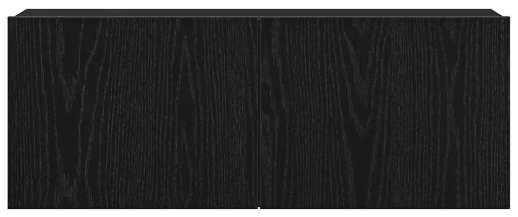 TV faliszekrények (2 db) - Fekete tölgy, 80x30x30 cm, MDF-ből készült