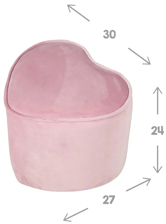 Világos rózsaszín bársony gyerek puff Lil Sofa – Roba
