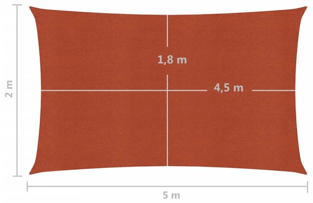 terrakotta HDPE napvitorla 160 g/m² 2 x 5 m
