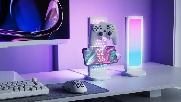 Nanoleaf NL7602K0001A023-LED RGBIC dimmelhető asztali töltőállomás 2700-6500K 5V fehér