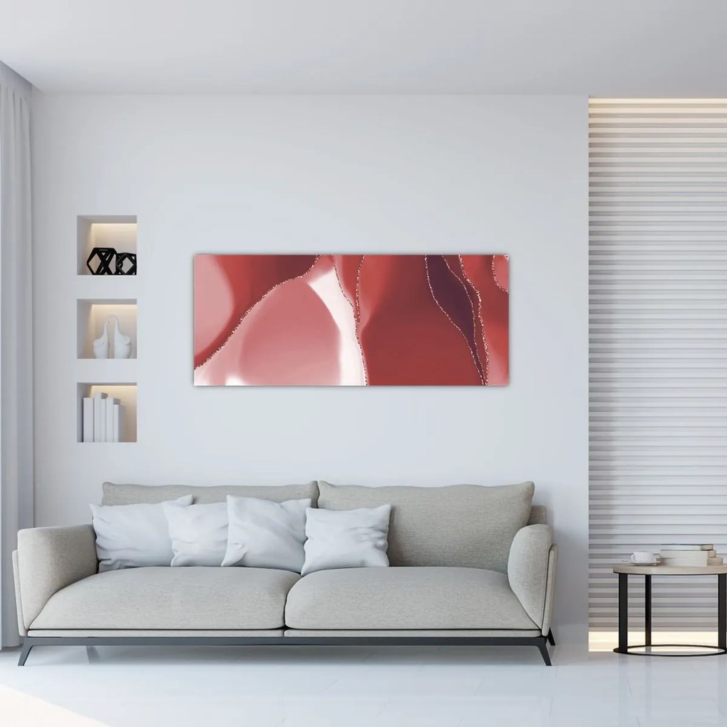 Kép - Piros absztrakt virág N⁰3 (120x50 cm)