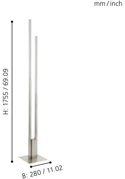 Eglo 900078 - LED RGBW Dimmelhető állólámpa FRAIOLI-ZLED/32W/230V