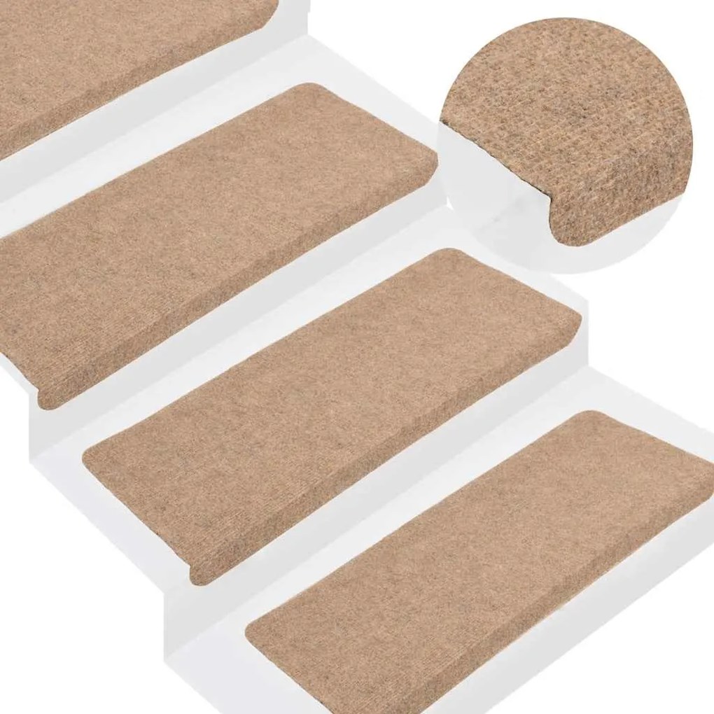 30 db bézs öntapadó lépcsőszőnyeg 65 x 24,5 x 3,5 cm