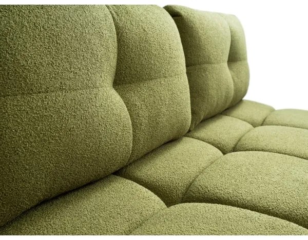 NUORO zöld, kihúzható háromszemélyes kanapé tárolórésszel