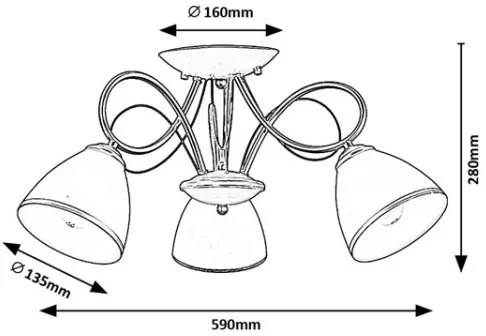Brilagi - Felületre szerelhető FRED csillár 3xE27/60W/230V Ø59 cm arany