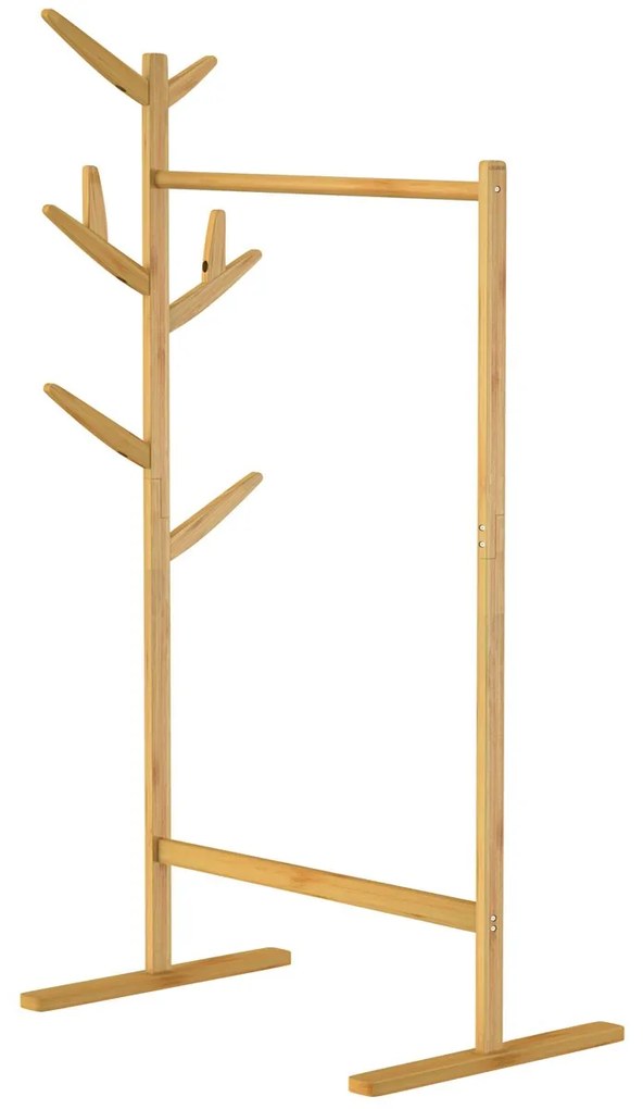 RADO bambusz ruhatartó állvány, 66x40x163,3cm, barna Casaria