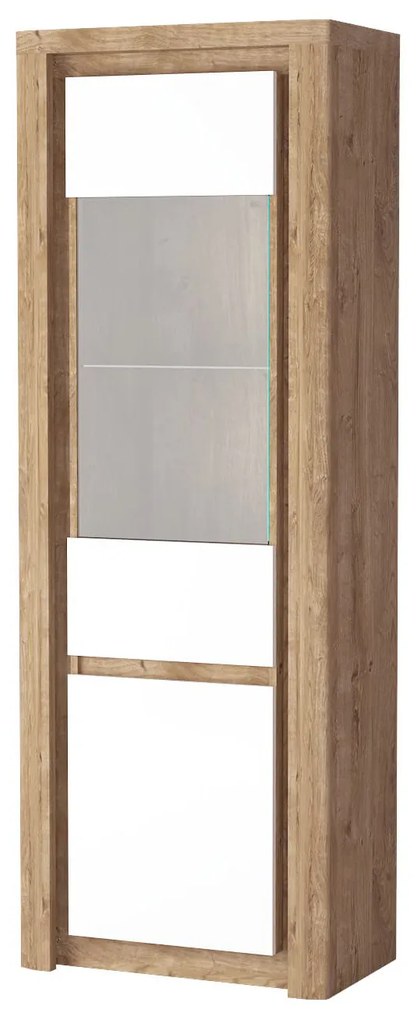 Vitrin Livia 04 (LED világítással) (ribbeck tölgy + fényes fehér). 1057860