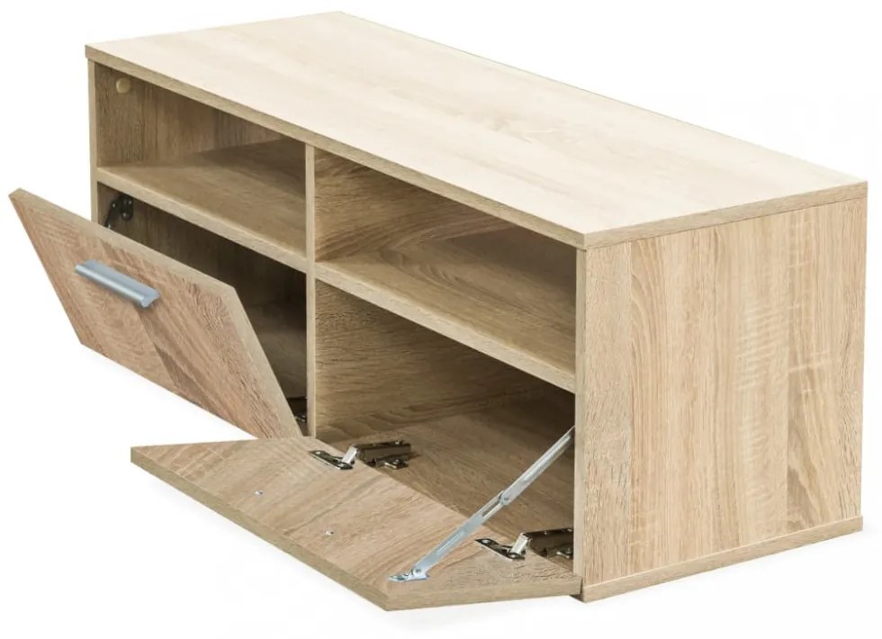 2 db tölgyfa színű faforgácslap TV szekrény 95 x 35 x 36 cm