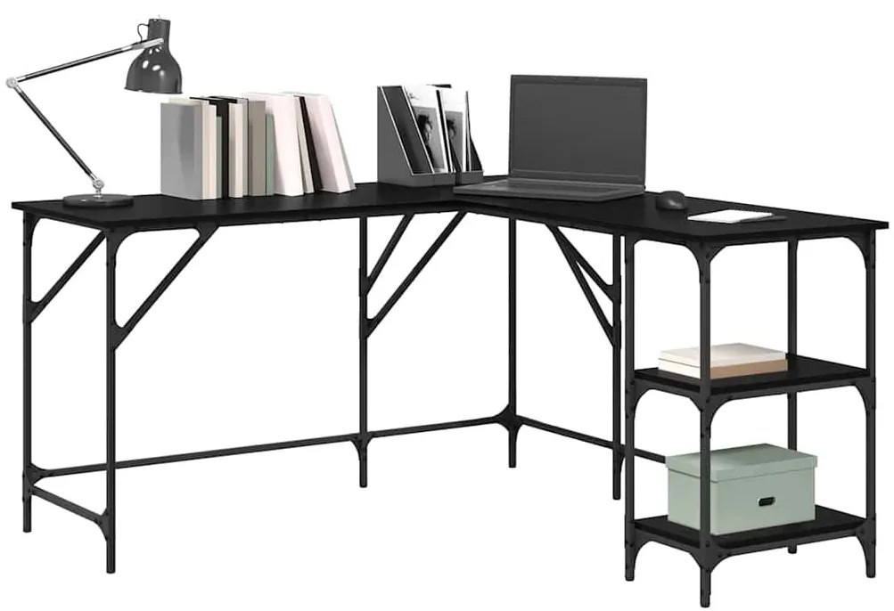 vidaXL Asztal Fekete tölgy 139 x 139 x 75 cm Faanyag