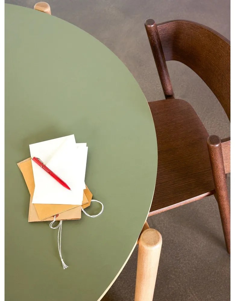 Tölgyfa kerek étkezőasztal ø 115 cm Oblique – Hübsch