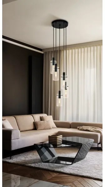 Eglo 97368 -  Csillár zsinóron MONTEFINO 5xE27/60W/230V