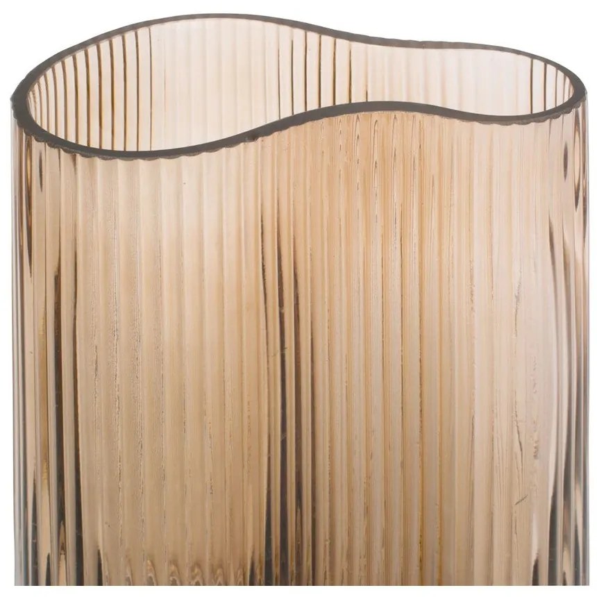 Wave világosbarna üveg váza, magasság 27 cm - PT LIVING