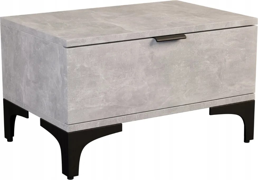 Éjjeliszekrény Norida asztal beton szín világos