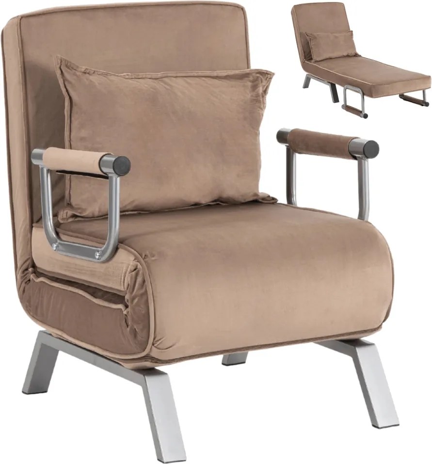 Dönthető fotel bézs bársony kárpittal – BART