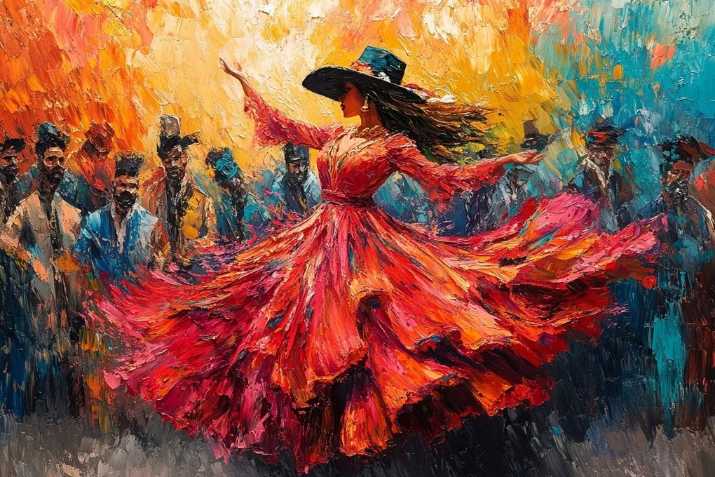 Vászonkép Canvas Nő Tánc Spanyolország Flamenco Szenvedély Mozgás 60x40