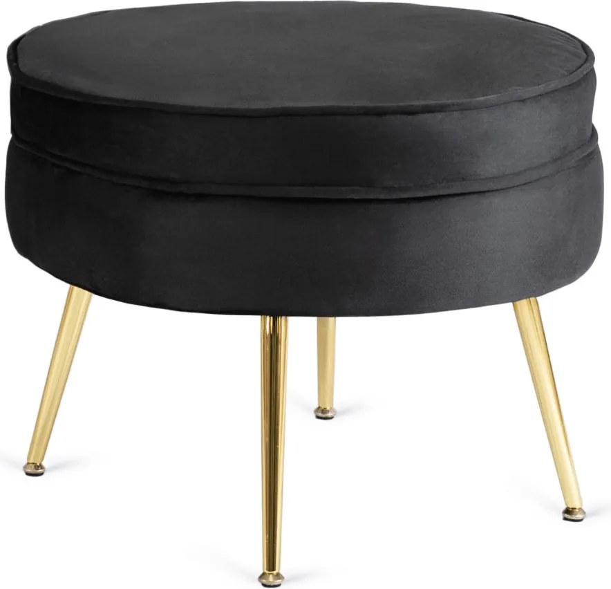 Fotel lábtartóval, fekete színben, velúr kárpittal GRAND