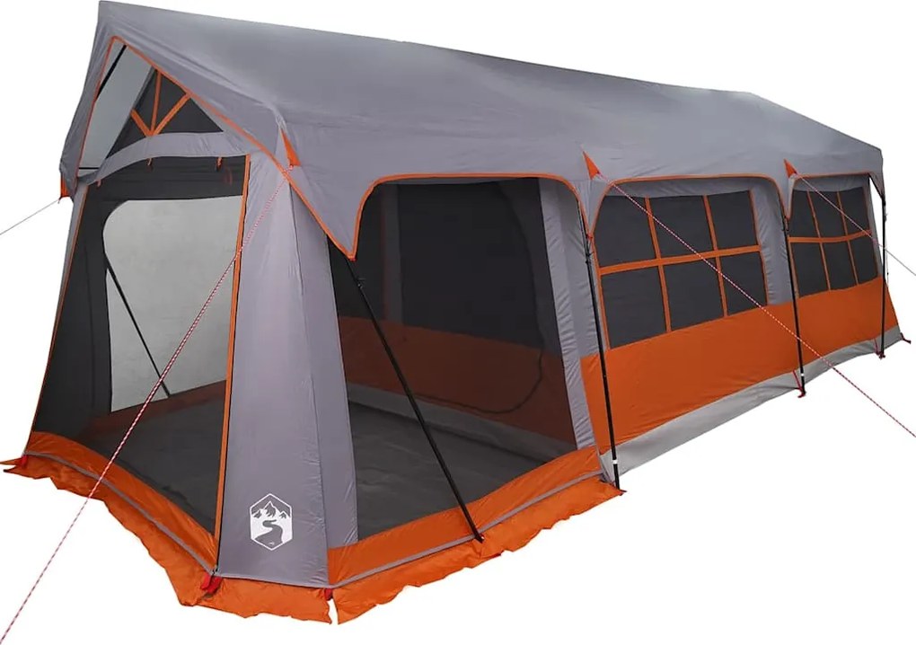 vidaXL Családi Sátor Szürke és narancs 620 x 322 x 240 cm Poliészter