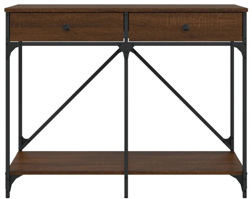 barna tölgyszínű szerelt fa tálalóasztal 100 x 39 x 78,5 cm