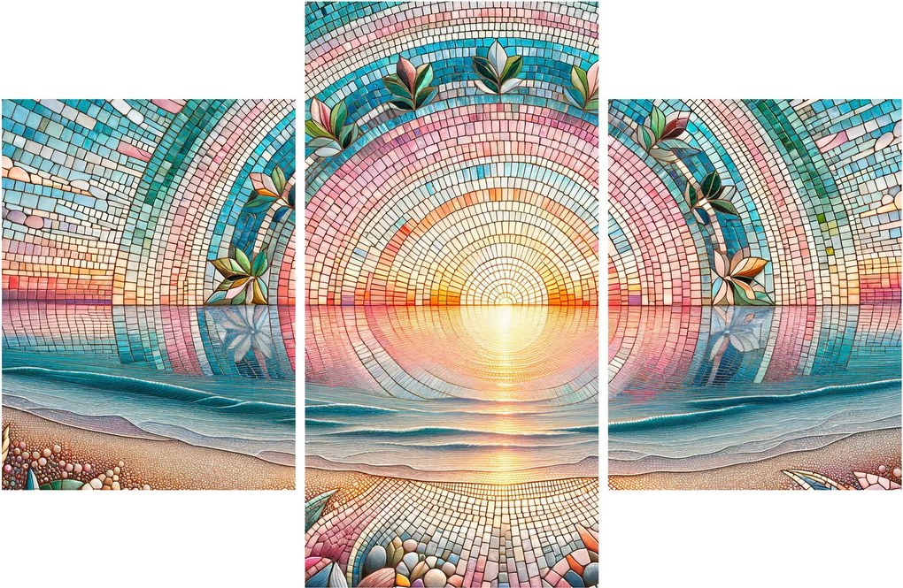 Kép – Naplemente mozaik (90x60 cm)
