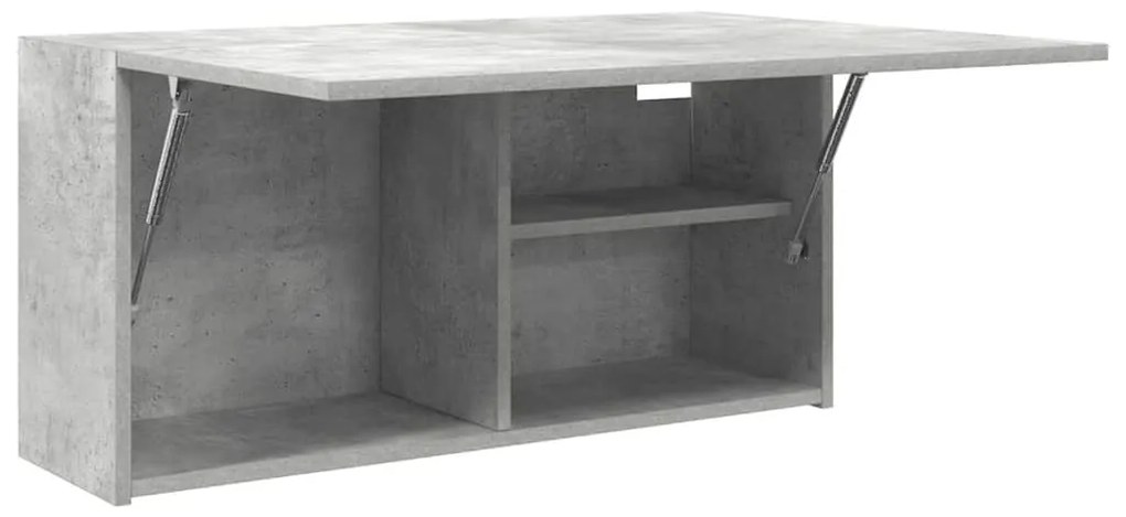 betonszürke szerelt fa fali fürdőszobaszekrény 80 x 25 x 40 cm