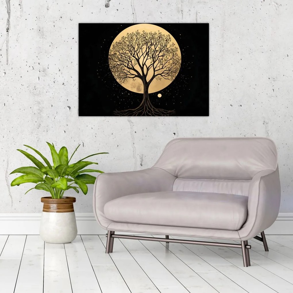 Kép – Fa arany teliholdban I. (70x50 cm)
