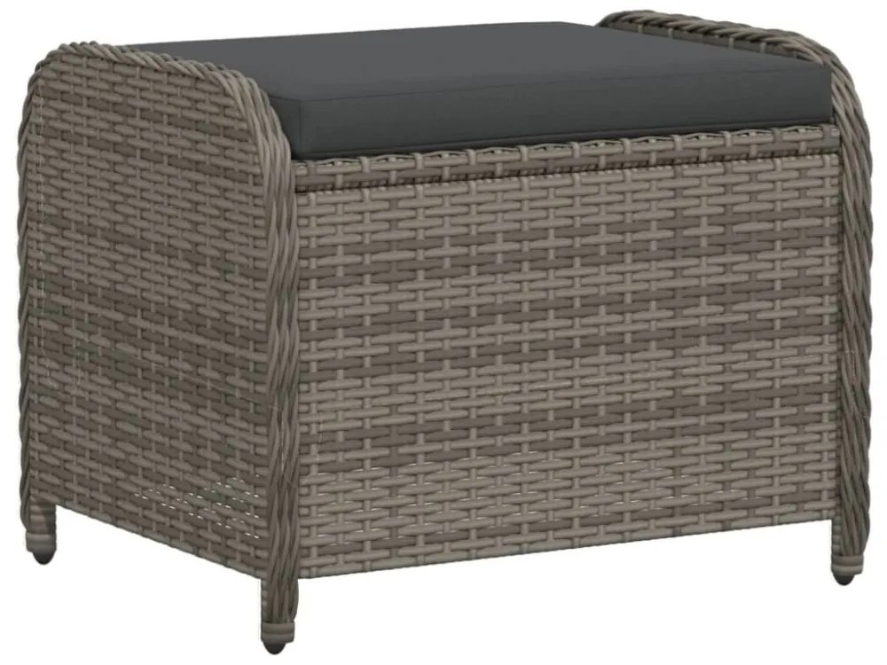 szürke polyrattan kerti szék párnával 58 x 46 x 46 cm