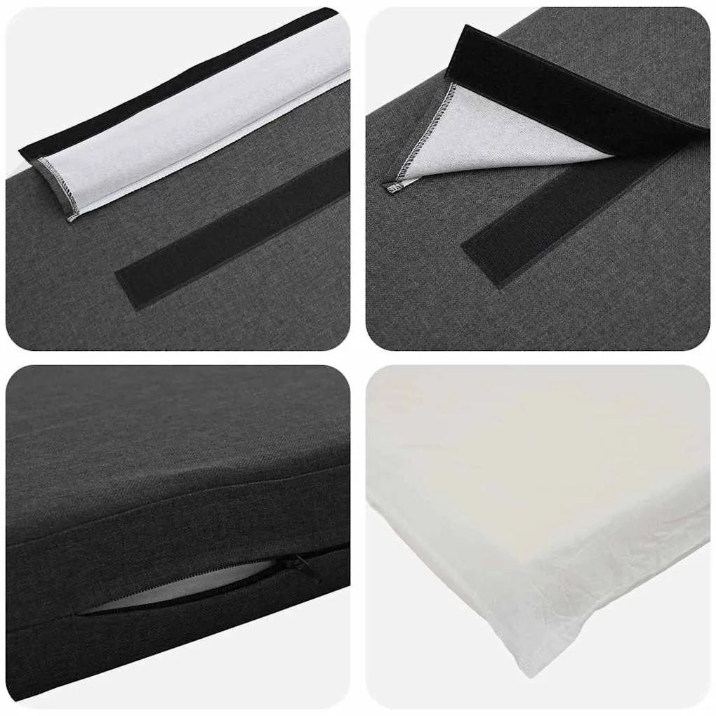 Kárpitozott fejtámla Barna és sötétszürke 200 cm Tömör fenyőfa