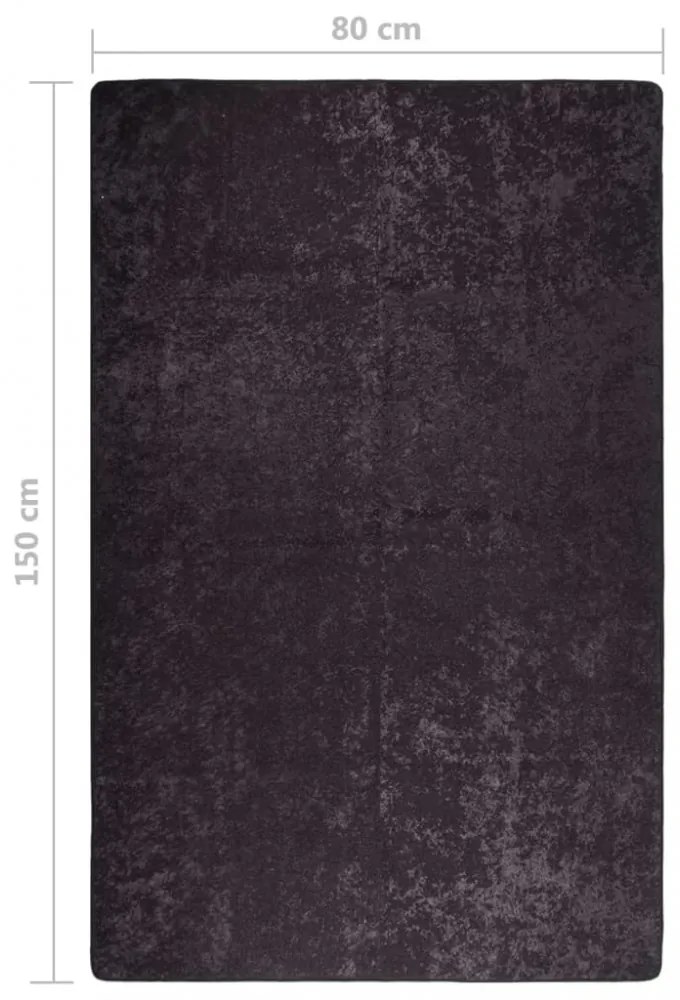 antracitszürke csúszásmentes mosható szőnyeg 80 x 150 cm