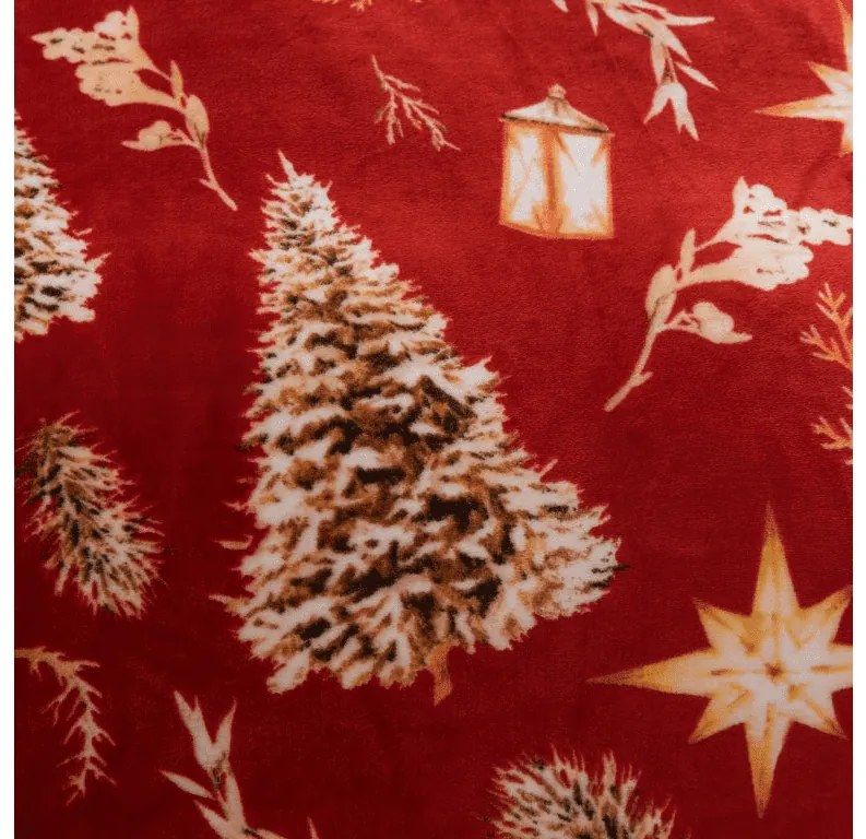 Mikropolár ágyneműhuzat GOLD CHRISTMAS piros Ágyneműhuzat mérete: 70 x 90 cm | 140 x 200 cm