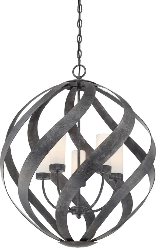 ELSTEAD QNBLACKSMITH5POBK BLACKSMITH Kültéri Függő Lámpa Fekete, Opál IP44
