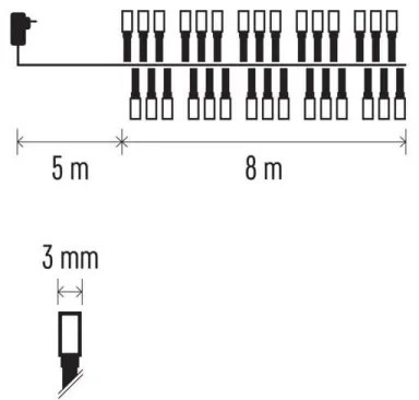 LED Karácsonyi kültéri lánc 400xLED/13m IP44 hideg fehér