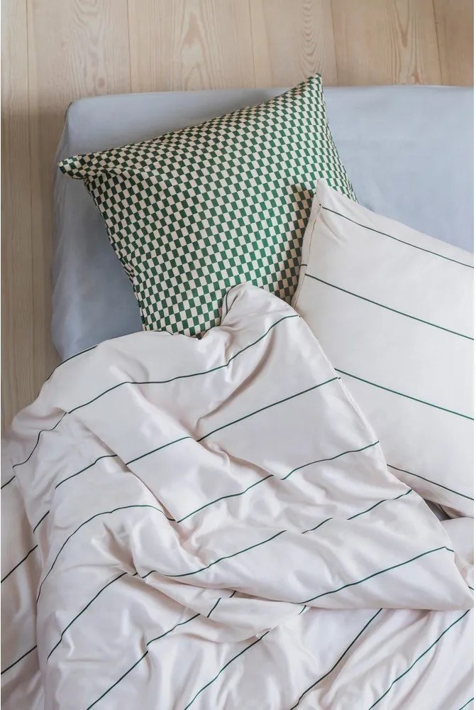 Bézs egyszemélyes pamut-szatén ágyneműhuzat 140x200 cm Align – Mette Ditmer Denmark