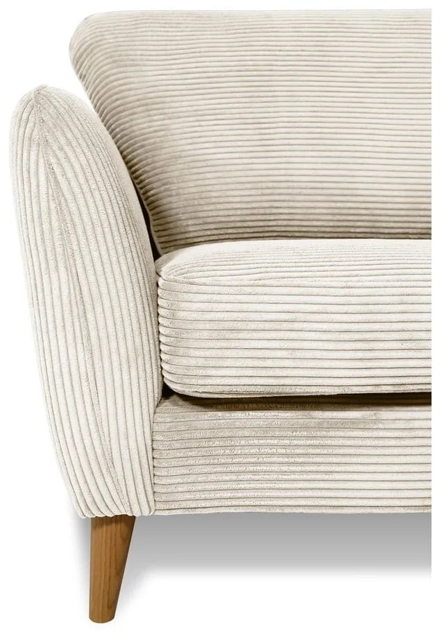 Fehér kordbársony kanapé 206 cm Paris – Scandic