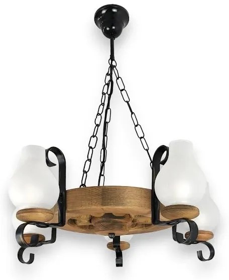 Brilagi - ROATA láncos csillár 5xE14/40W/230V, átmérő 50 cm, bükk